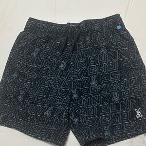 Psycho Bunny Black and Gray Patterned Shorts
